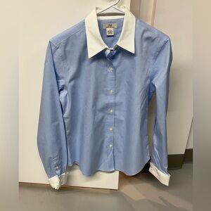 346 Brooks Brothers New Blue Button Down- White Cuffs & Collar